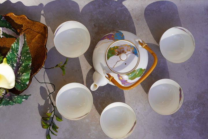 Keshiki no Utsuroi — Japanese Porcelain Tea Set (6-Piece)