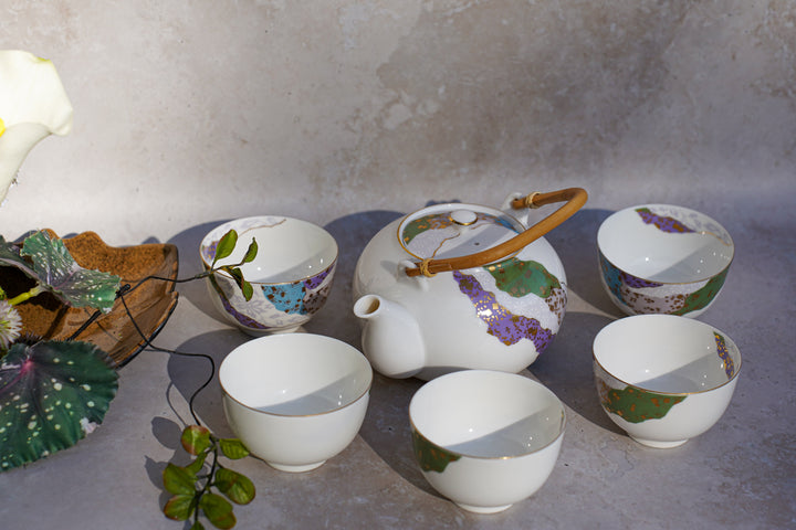 Keshiki no Utsuroi — Japanese Porcelain Tea Set (6-Piece)