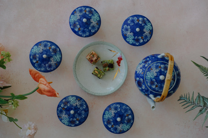 Aoi Botan — Handcrafted Japanese Tea Set (6-Piece)