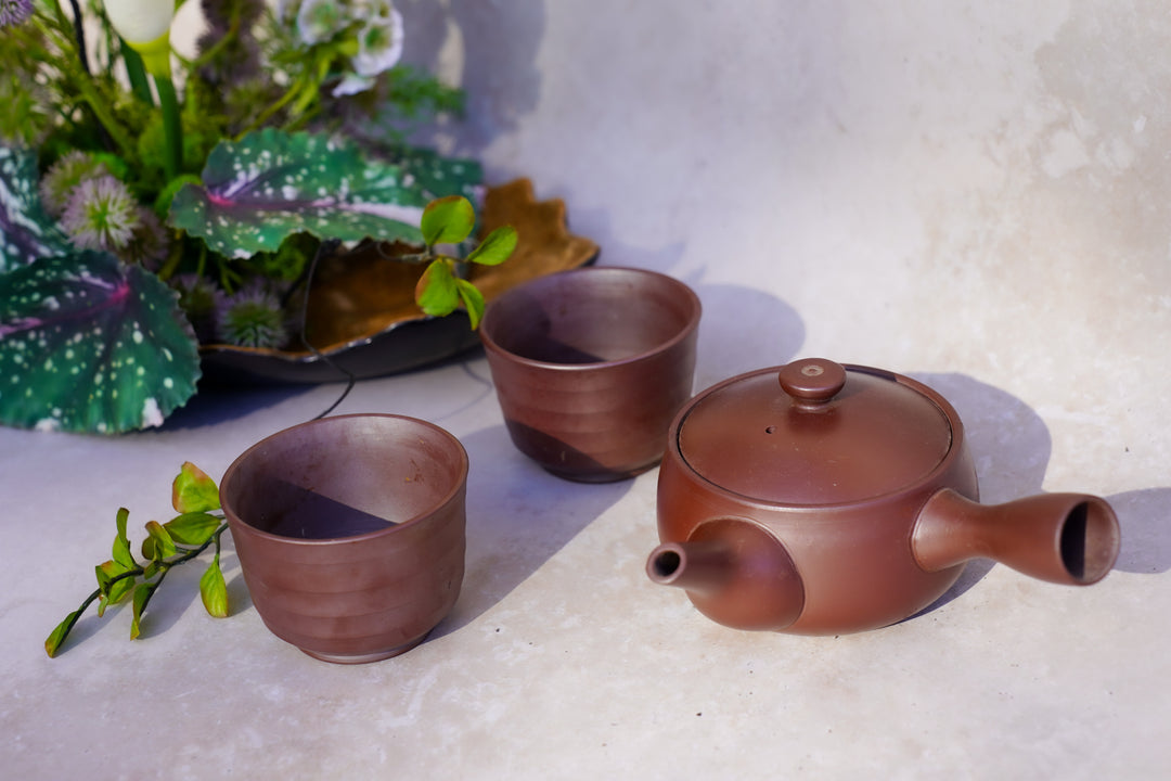 Tsuchi no Shizuka — Handcrafted Japanese Clay Tea Set (3-Piece)