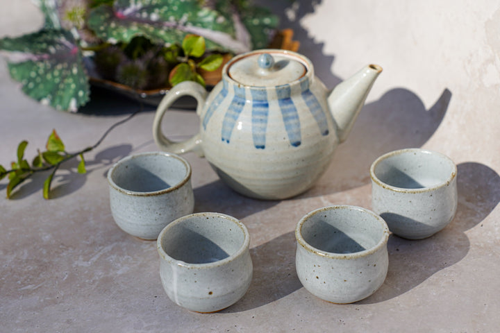 Aoi no Shima — Japanese Ceramic Tea Set (5-Piece)