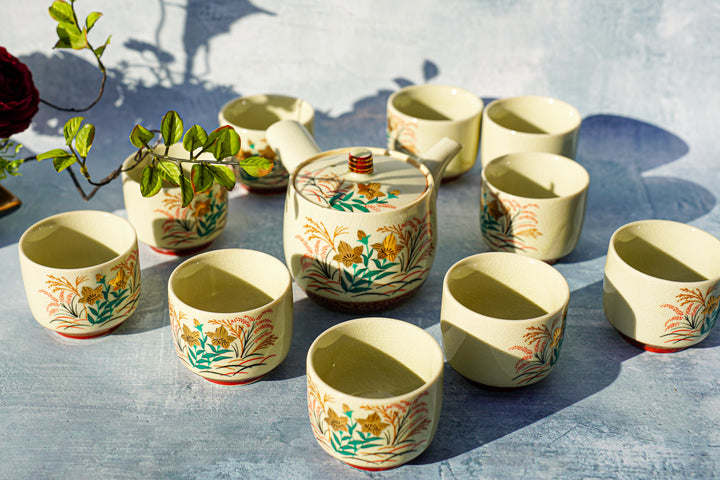 Autumn Whisper — Hand-Painted Japanese Tea Set (11-Piece)
