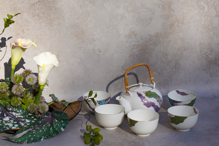 Keshiki no Utsuroi — Japanese Porcelain Tea Set (6-Piece)