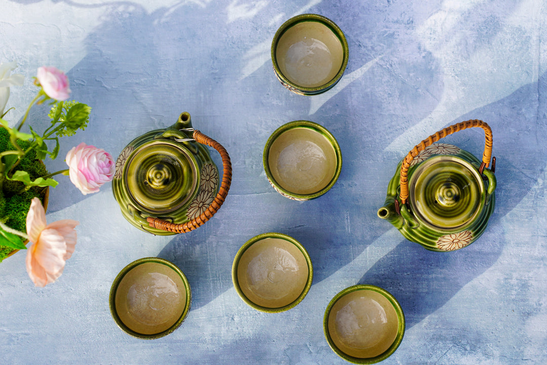 Verdant Kiln — Handcrafted Japanese Tea Set (7-Piece)