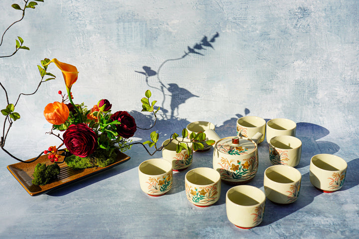 Autumn Whisper — Hand-Painted Japanese Tea Set (11-Piece)