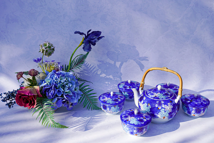 Aoi Botan — Handcrafted Japanese Tea Set (6-Piece)