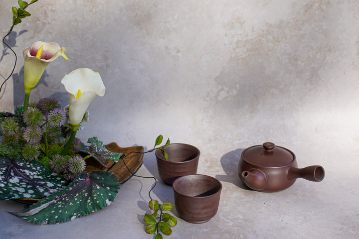 Tsuchi no Shizuka — Handcrafted Japanese Clay Tea Set (3-Piece)