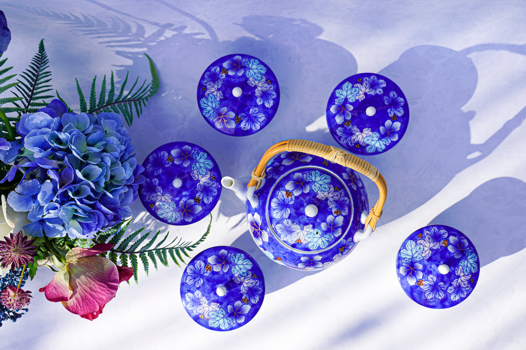 Aoi Botan — Handcrafted Japanese Tea Set (6-Piece)