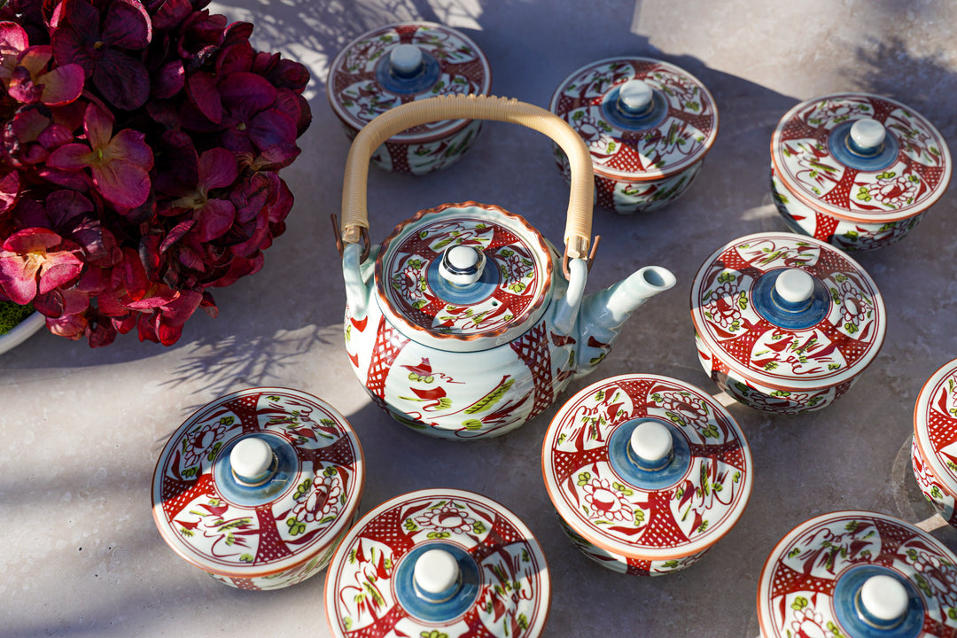 Kōshoku Celebration — Hand-Painted Japanese Tea Set (11-Piece)