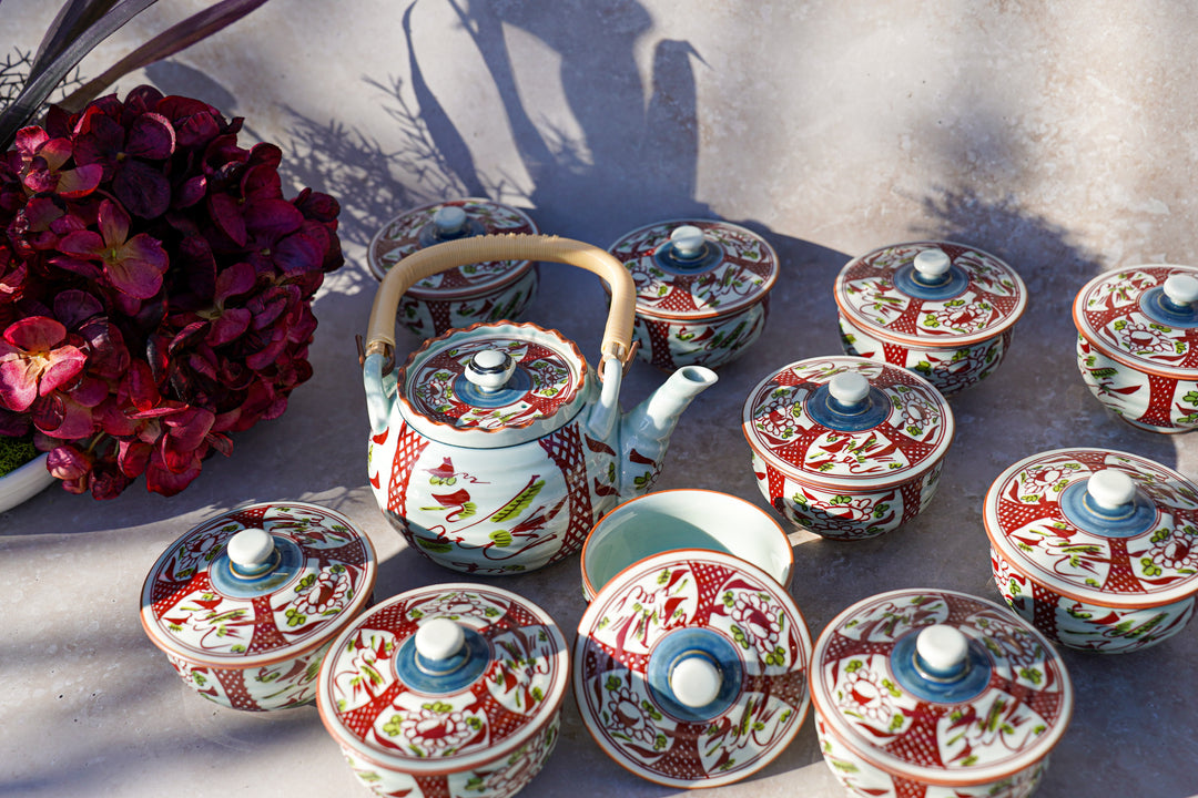 Kōshoku Celebration — Hand-Painted Japanese Tea Set (11-Piece)