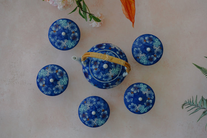 Aoi Botan — Handcrafted Japanese Tea Set (6-Piece)