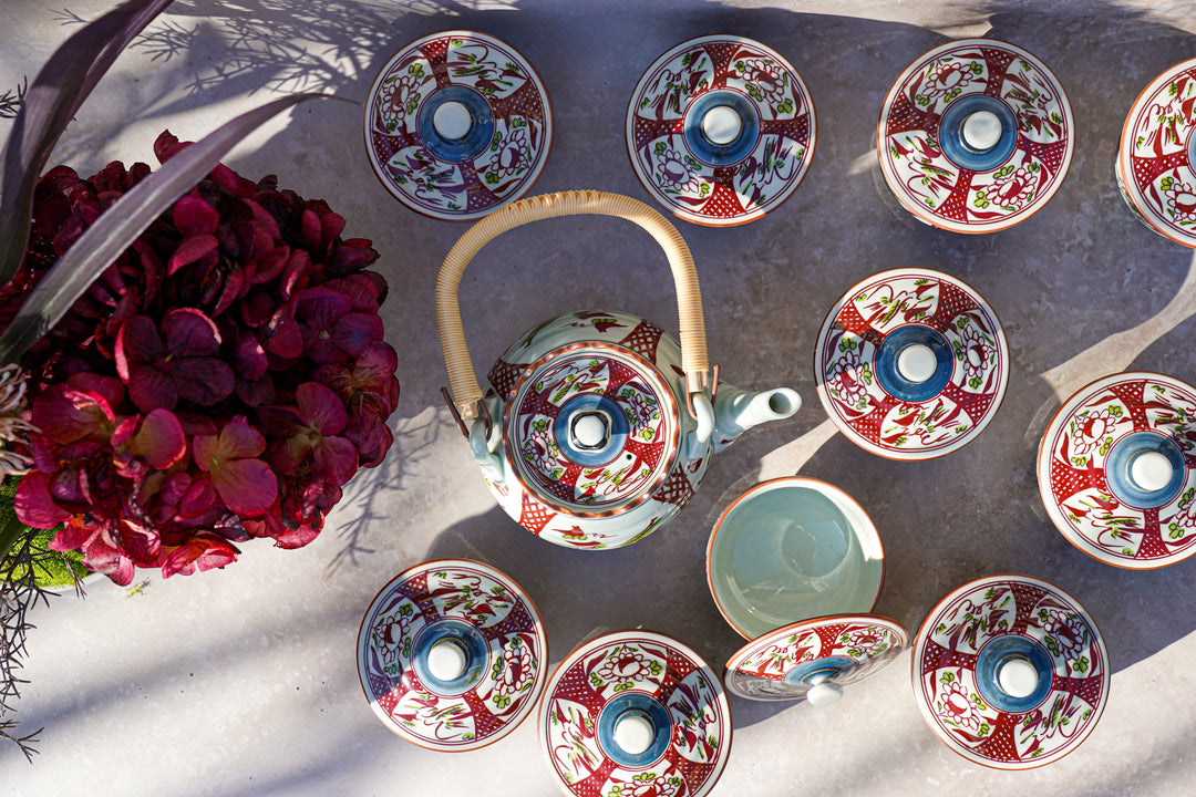 Kōshoku Celebration — Hand-Painted Japanese Tea Set (11-Piece)