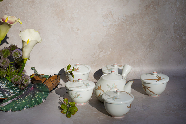 Sasame no Kage — Japanese Porcelain Tea Set (6-Piece)