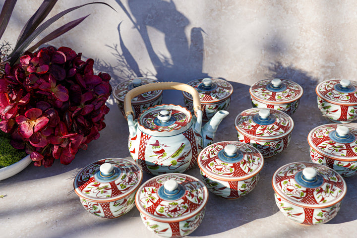 Kōshoku Celebration — Hand-Painted Japanese Tea Set (11-Piece)