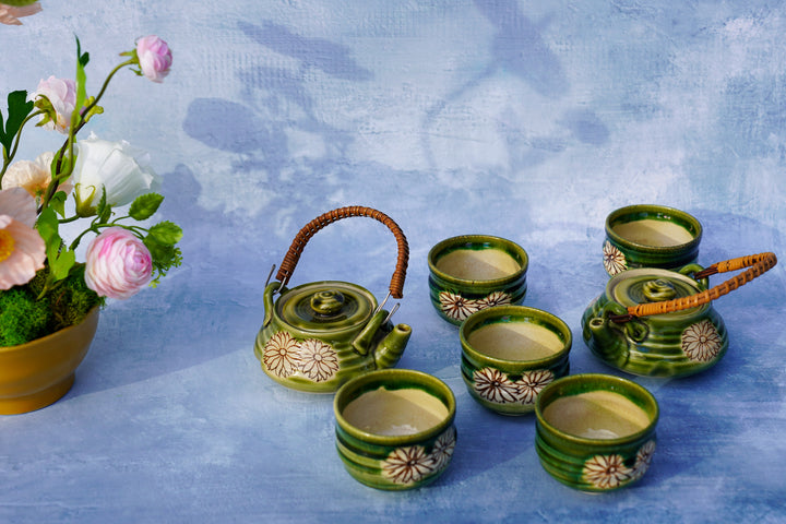 Verdant Kiln — Handcrafted Japanese Tea Set (7-Piece)