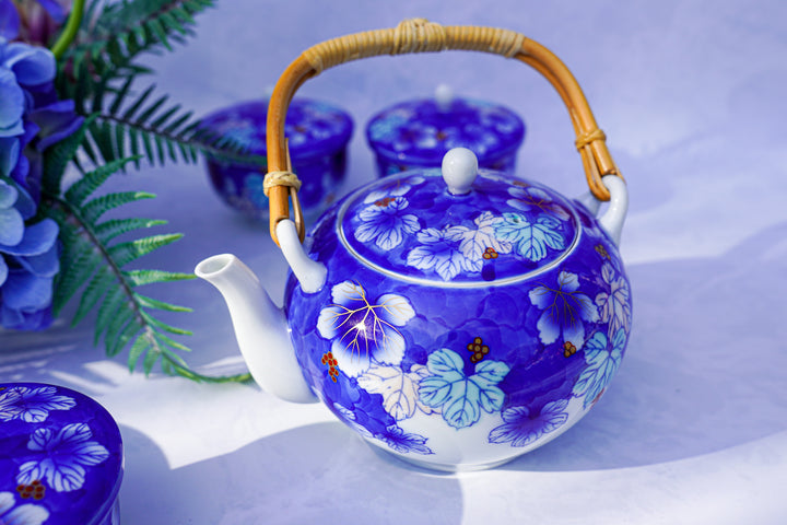 Aoi Botan — Handcrafted Japanese Tea Set (6-Piece)